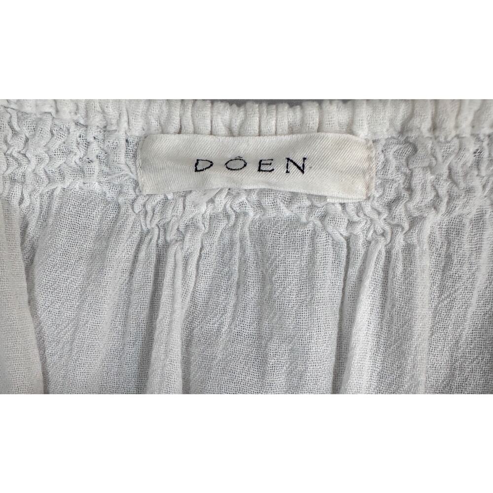 DOEN Source Embroidered Top XS / S Salt White Ivory Blouse Tassel Long Sleeve - Picture 5 of 10